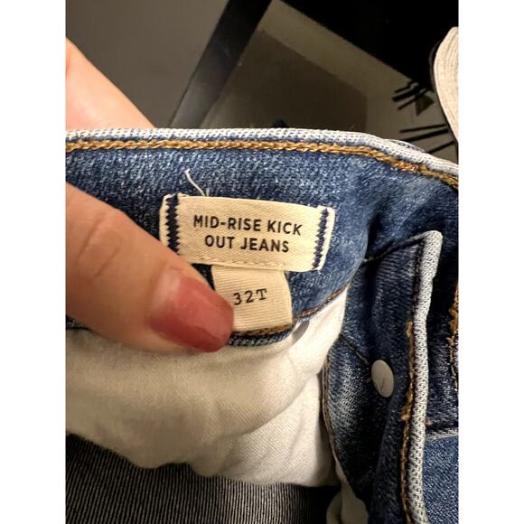 Madewell mid rise kick out jeans size 32 tall blue - Picture 4 of 5
